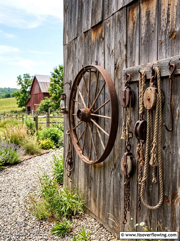 Antique Farm Equipment Decor - 25 backyard decorating ideas with wall decor