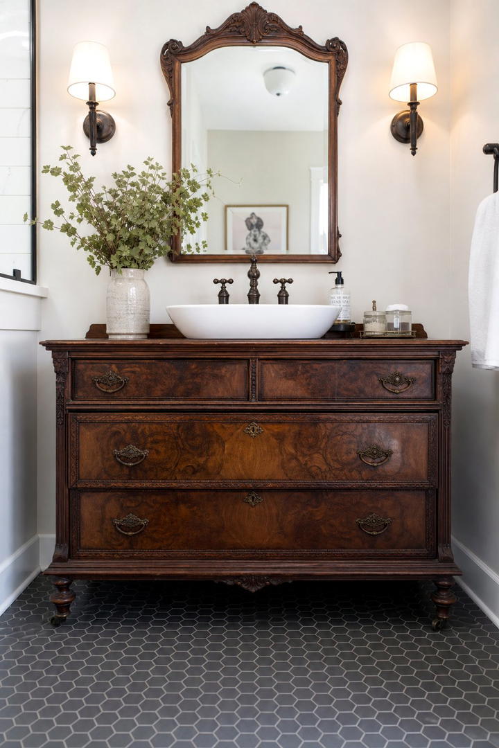 Antique Furniture Pieces - 25 Maximalist Bathroom Design Ideas for Bold Spaces