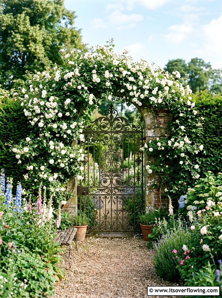 Antique Garden Gate - 25 garden ideas for maximalist style