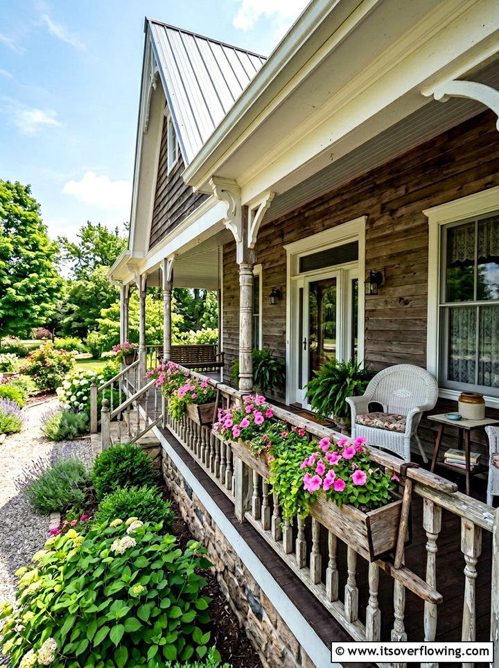 Antique Ladder Railing Decor - 25 front porch ideas with repurposed ladders