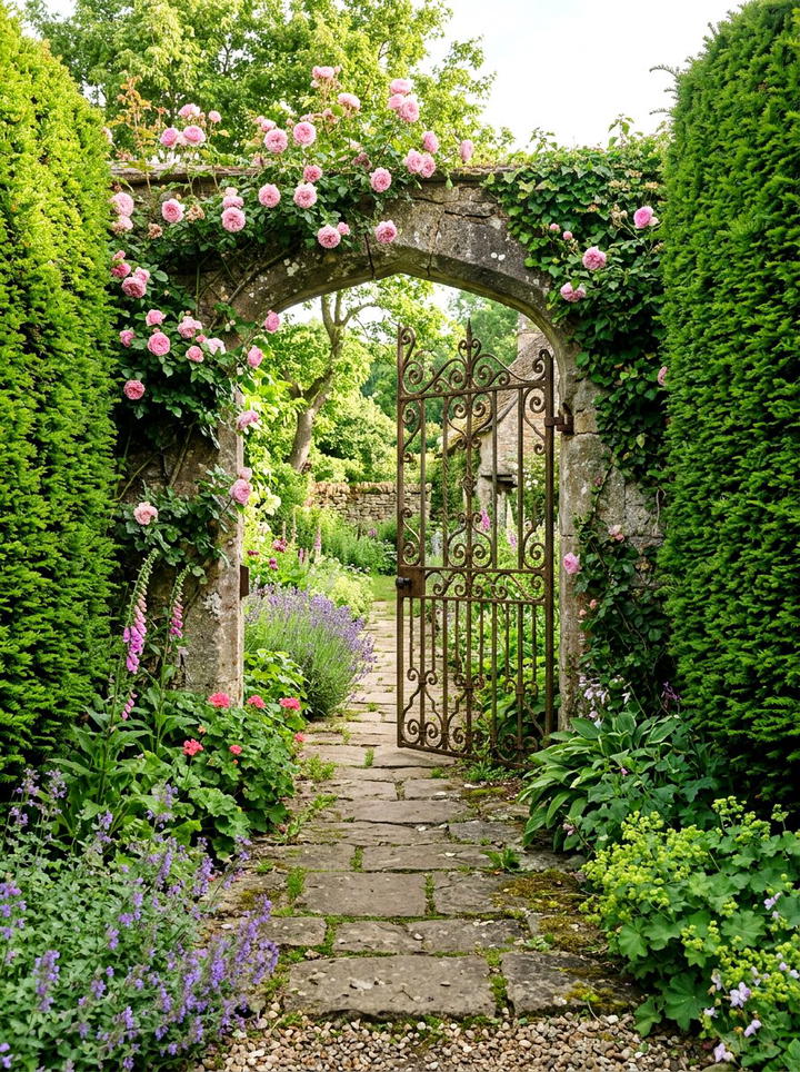 Antique Metal Garden Gate - 25 backyard decorating ideas with antique finds