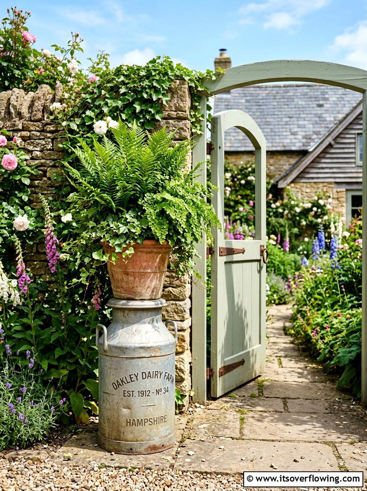 Antique Milk Can - 25 reusing old things ideas for rustic garden look