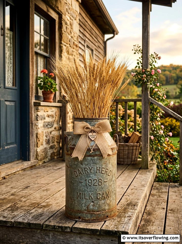 Antique Milk Can - 25 garden decor ideas with farmhouse accents