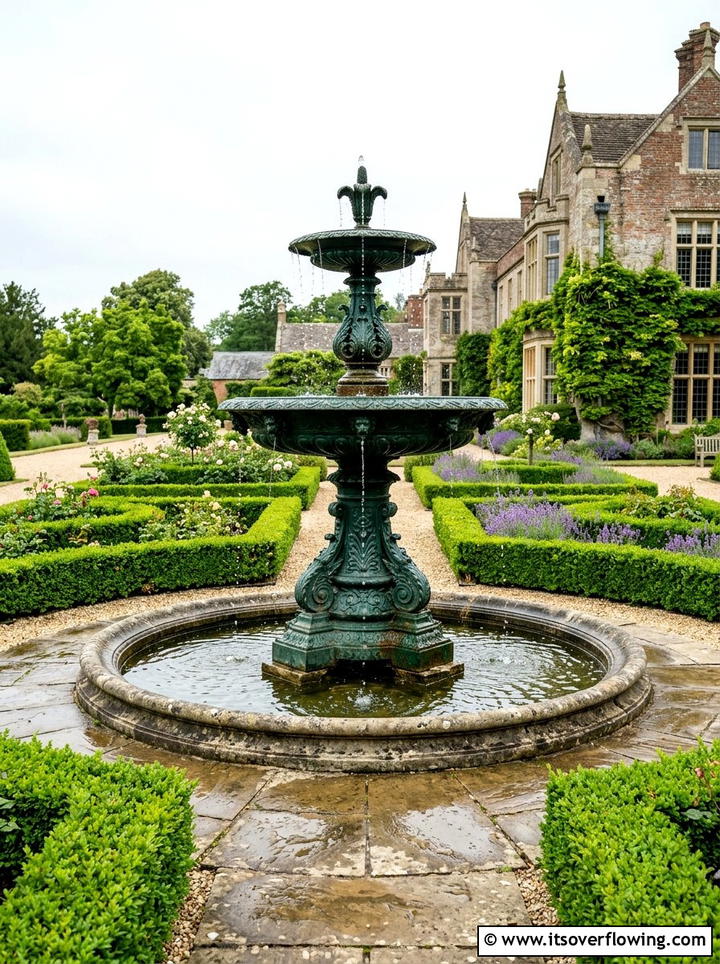 Antique Style Iron Fountain - 25 garden decor ideas with mini fountains