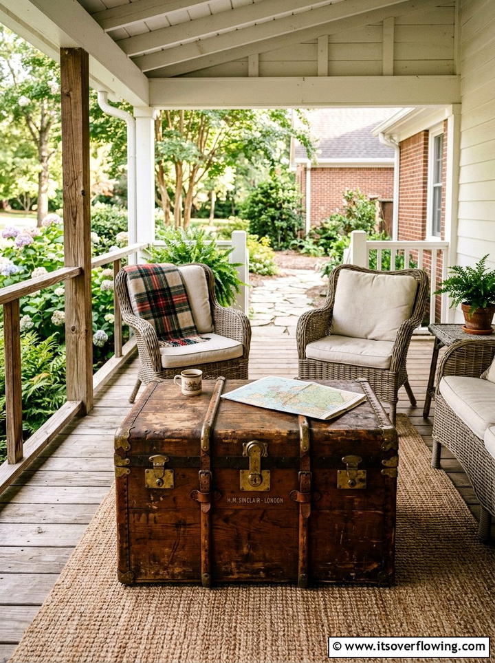 Antique Trunks and Chests - 25 front porch ideas with antique pieces