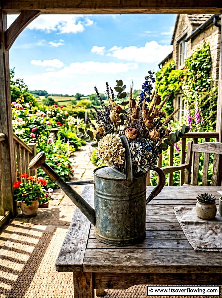 Antique Watering Can - 25 front porch decor ideas with farmhouse charm