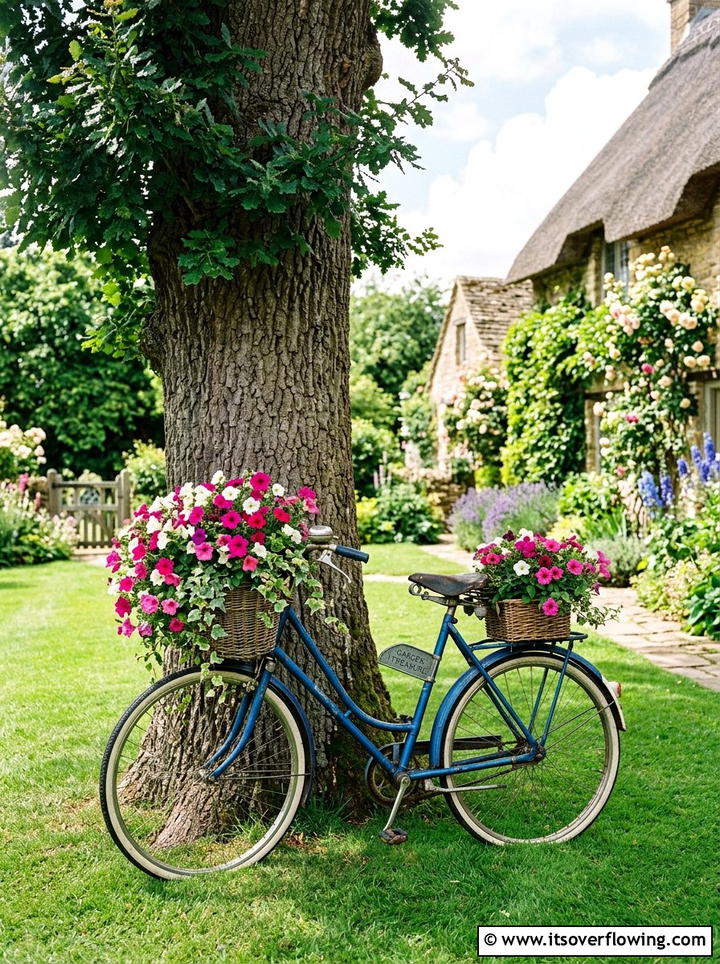 Antique bicycle planter - 25 reusing old things ideas for garden art