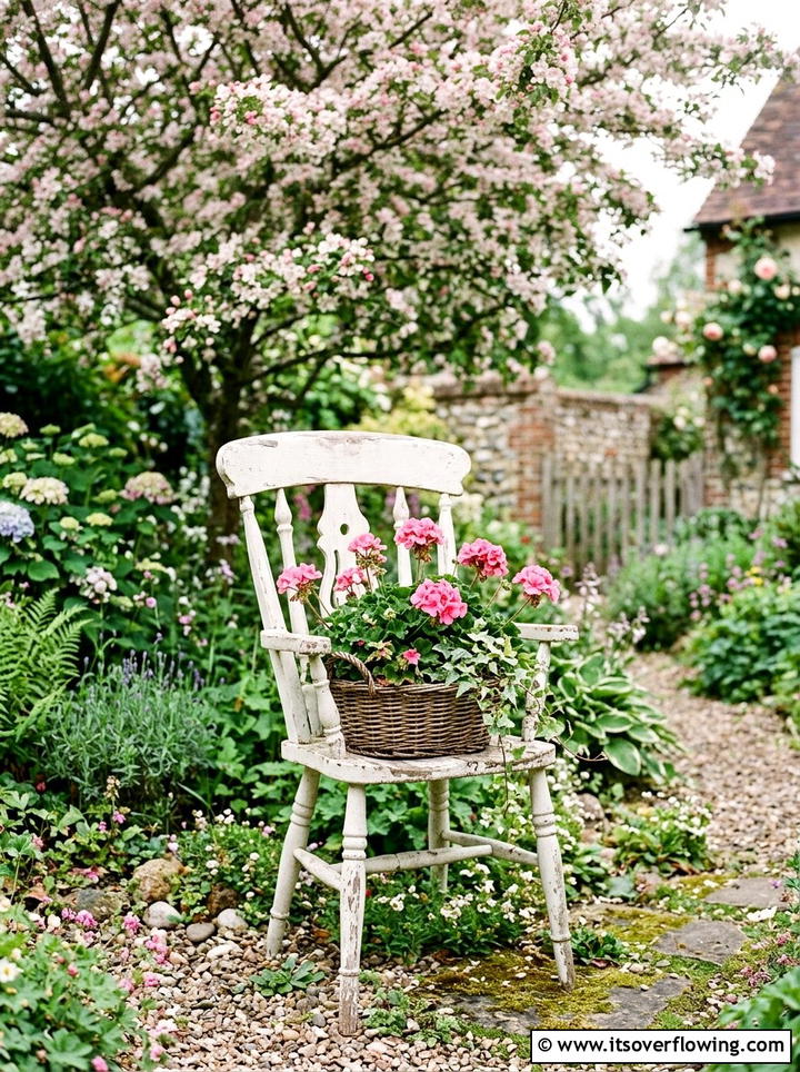 Antique chair flower pot - 25 reusing old things ideas for garden art