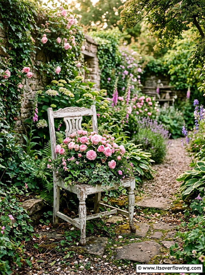 Antique chair garden planter - 25 reusing old things ideas for garden decor