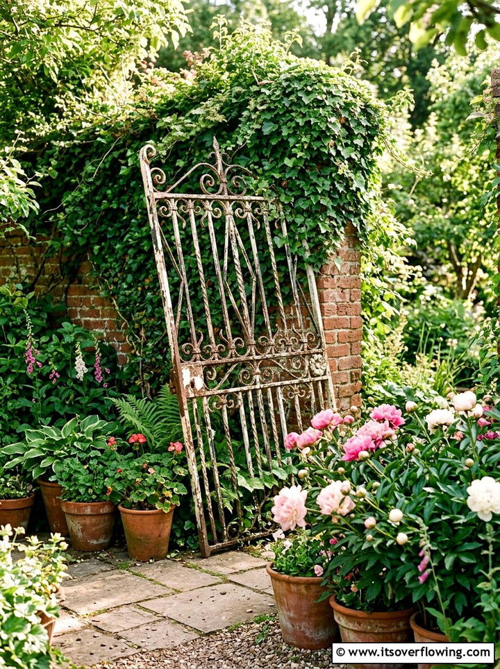 Antique gate - 25 garden decor ideas for cottage gardens