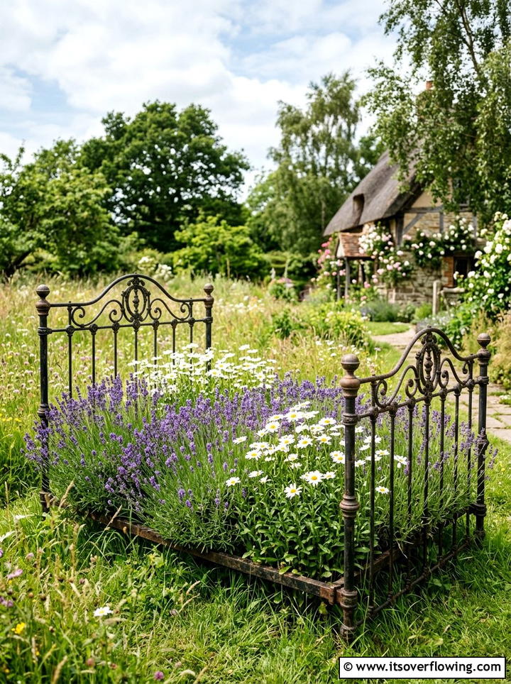 Antique iron bed frame garden - 25 garden decor ideas with antique finds