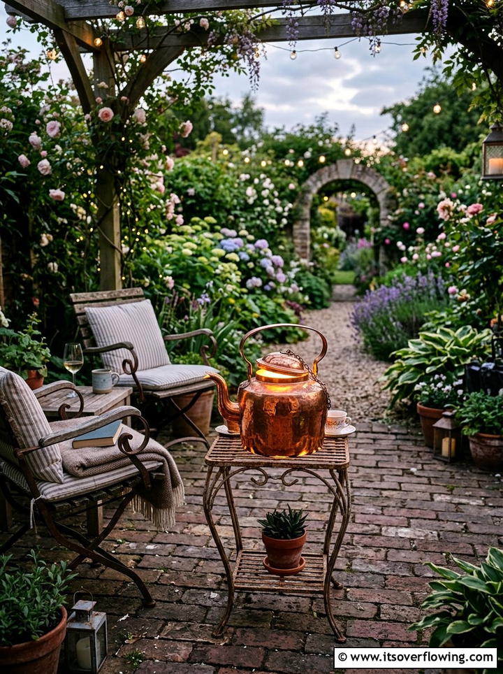 Antique kettle garden lights - 25 reusing old things ideas for outdoor lighting