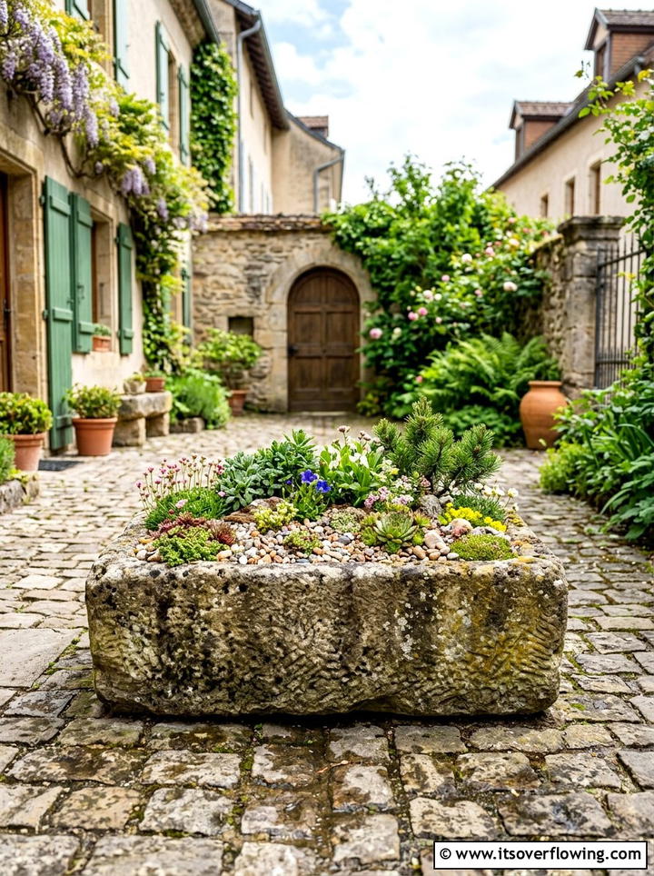 Antique stone garden trough - 25 garden decor ideas with antique finds