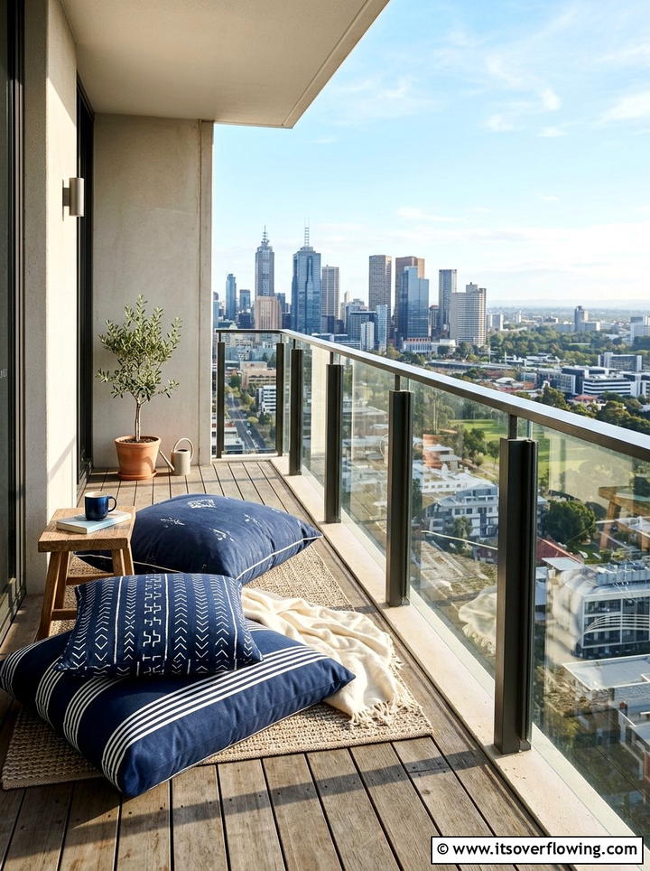 Apartment Balcony Seating - 25 backyard decorating ideas with pillows