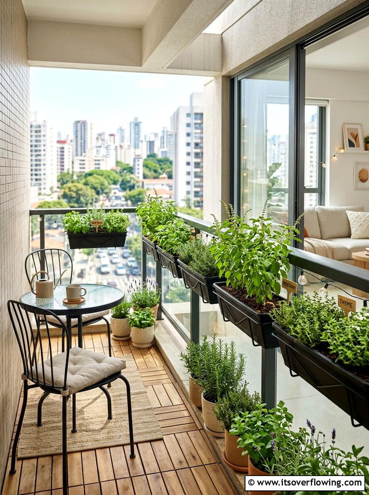 Apartment balcony herb garden - 25 creative garden ideas with medicinal herbs