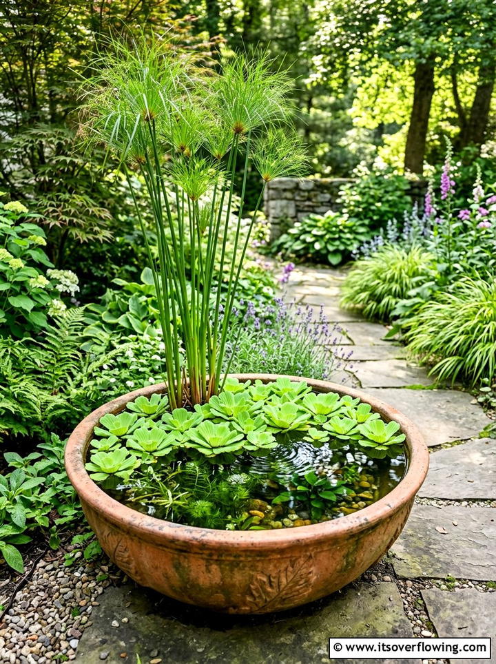 Aquatic plant water bowl - 25 backyard decorating ideas with water bowls