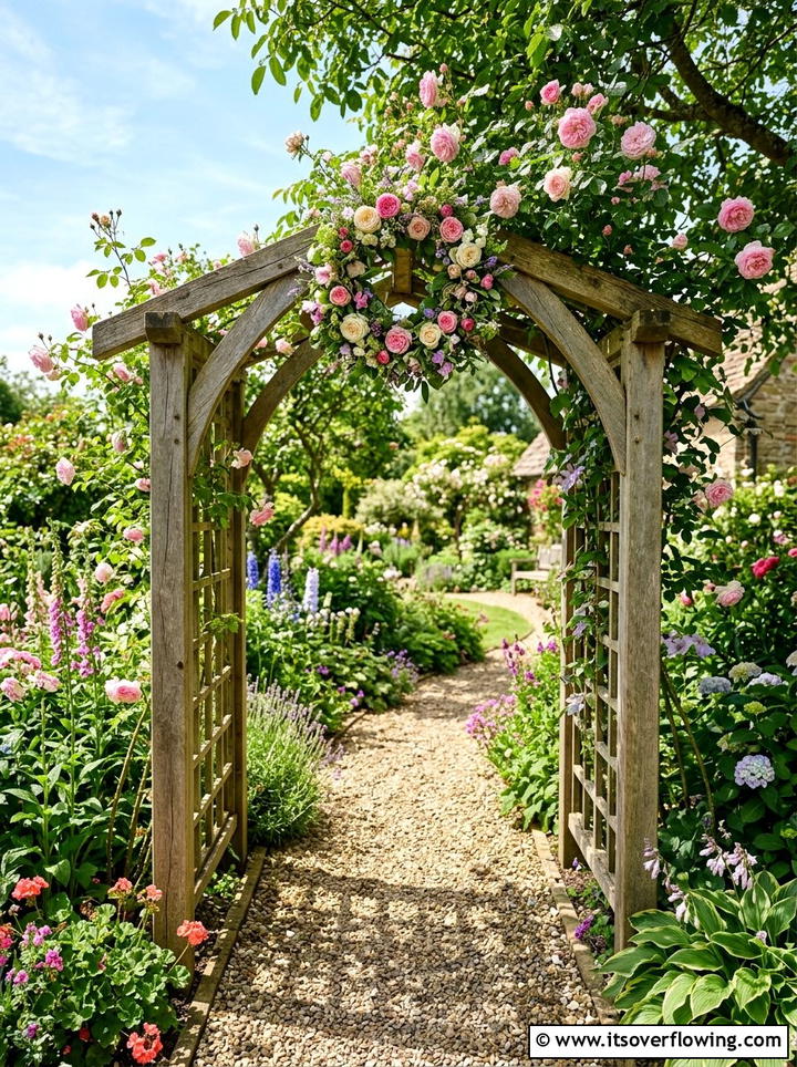 Arbor Vine Wreath - 25 garden decor ideas with seasonal wreaths