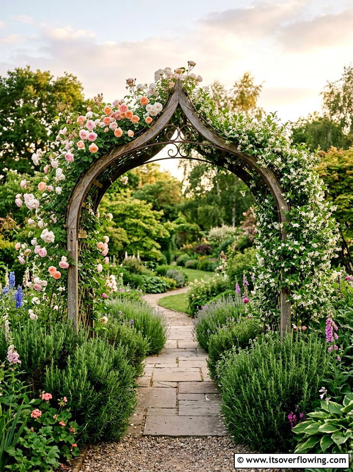 Arched Trellis Garden Ideas - 25 garden design ideas with herbs and flowers