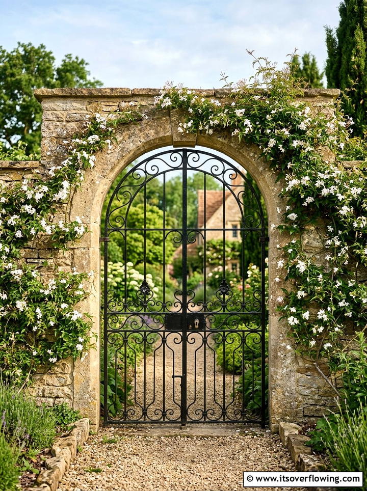 Arched metal gate - 25 garden design ideas with curves