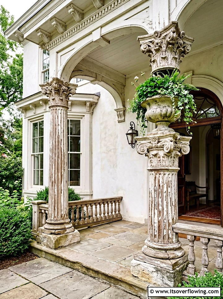 Architectural Salvage Columns - 25 front porch ideas with antique pieces
