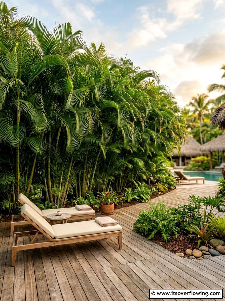 Areca Palm Privacy Screen - 25 creative garden ideas with tropical foliage