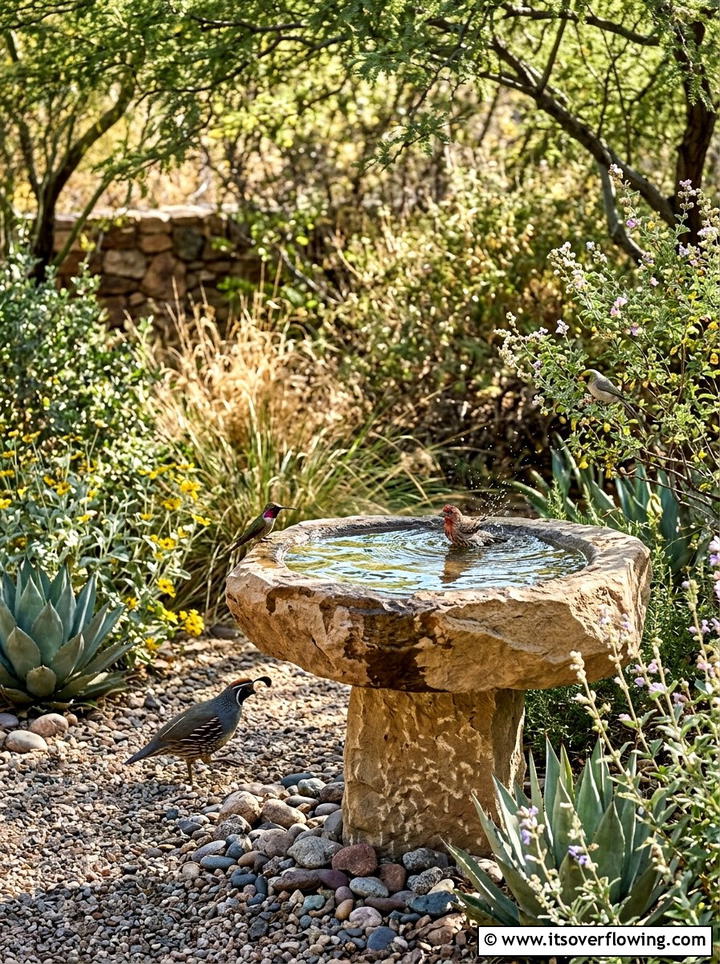 Arid Climate Bird Bath - 25 garden decor ideas for desert gardens