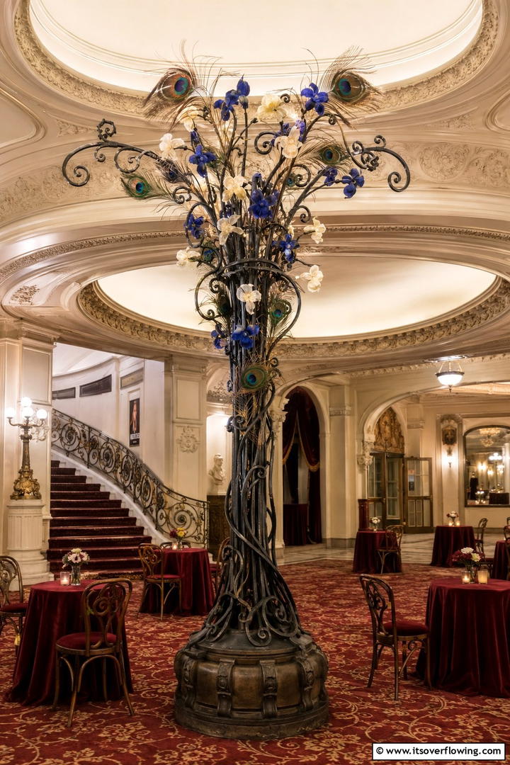 Art Nouveau Inspired Column - 30 Tall Wedding Centerpiece Ideas for Elegant Table Displays