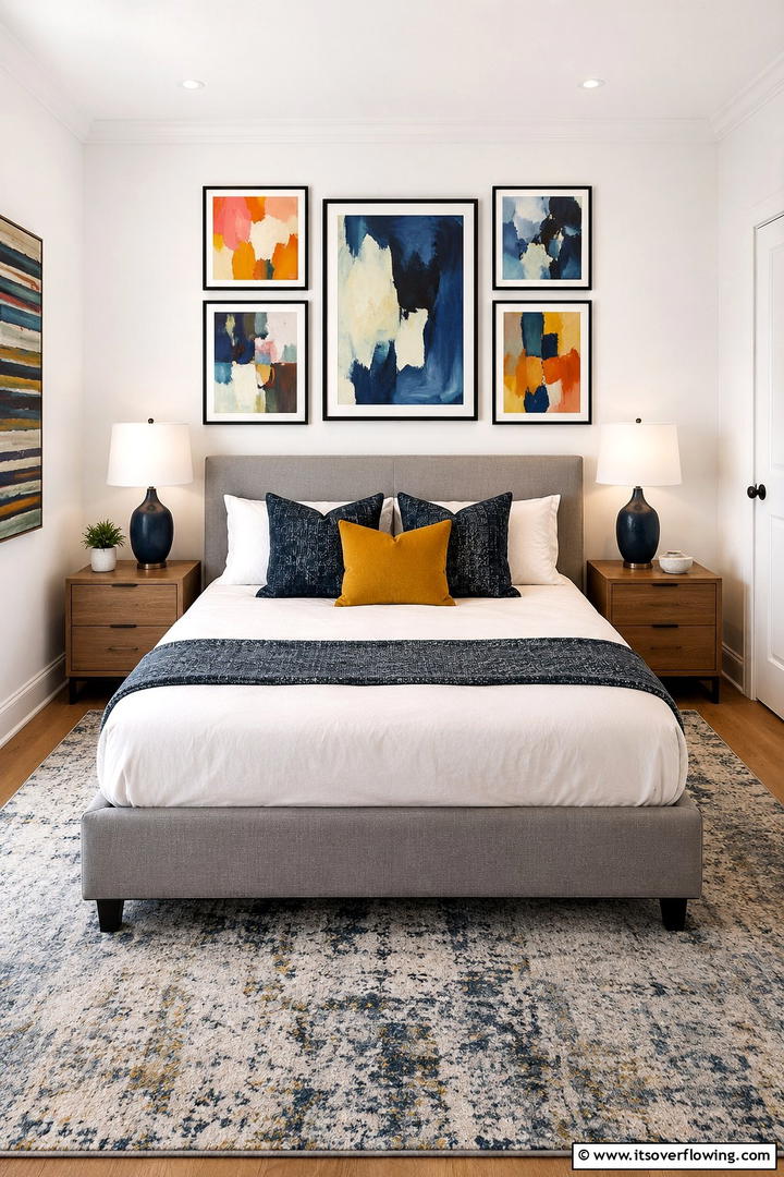 Artful Wall Decor Integration - 30 Space-Saving Small Guest Bedroom Ideas for Cozy Comfort