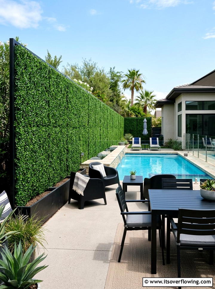 Artificial Boxwood Privacy Hedge - 25 garden decor ideas with privacy panels