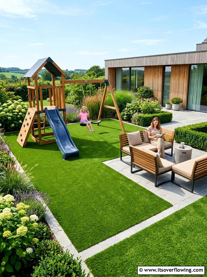 Artificial Grass - 25 small garden ideas for backyard