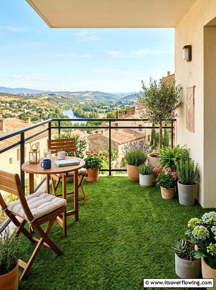 Artificial Grass Balcony - 25 small garden ideas for apartments