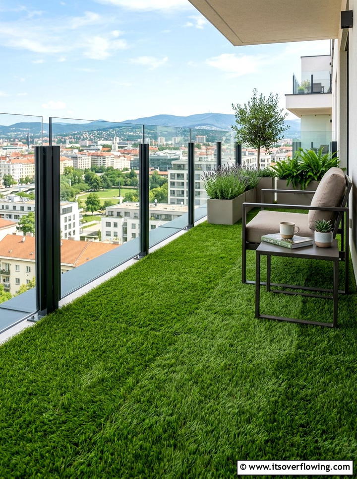 Artificial Grass Flooring - 25 garden ideas for balconies
