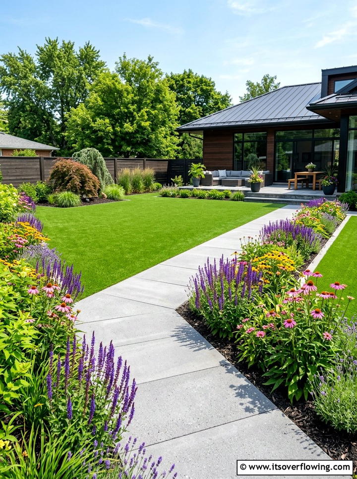 Artificial Grass Lawn - 25 backyard ideas for flat yards