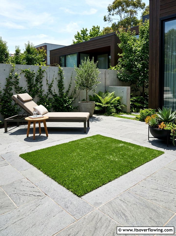 Artificial Grass Patch - 25 backyard ideas with no grass