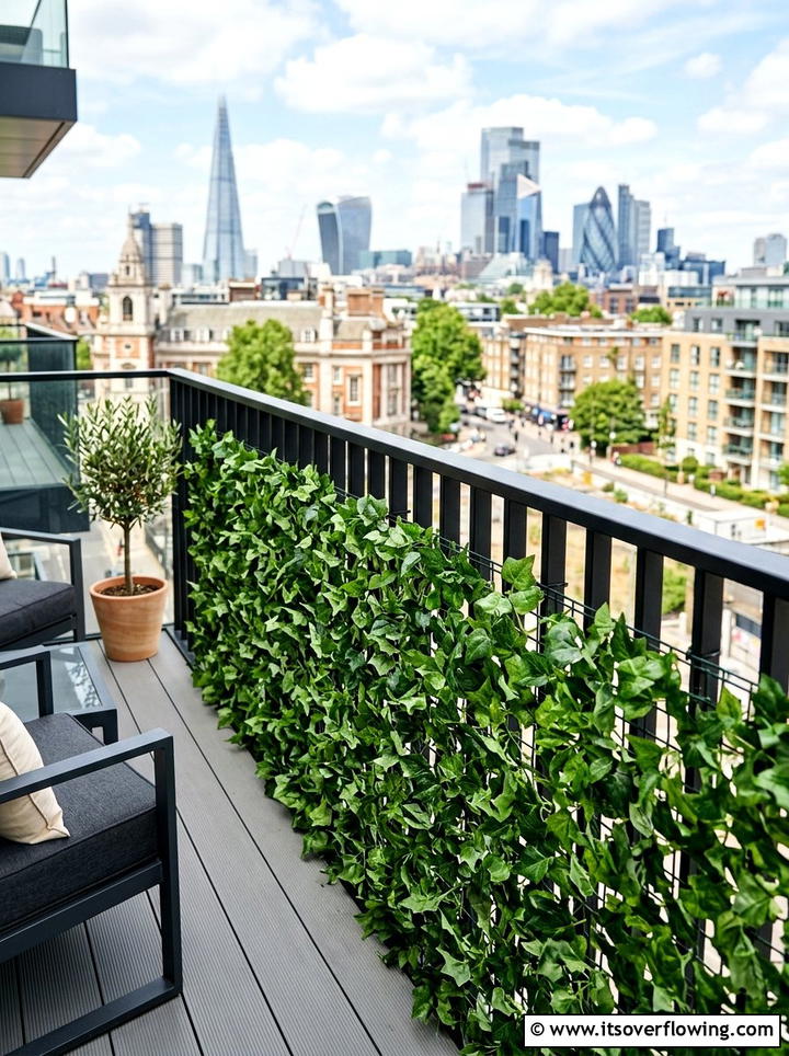 Artificial Ivy Screen - 25 garden ideas for privacy