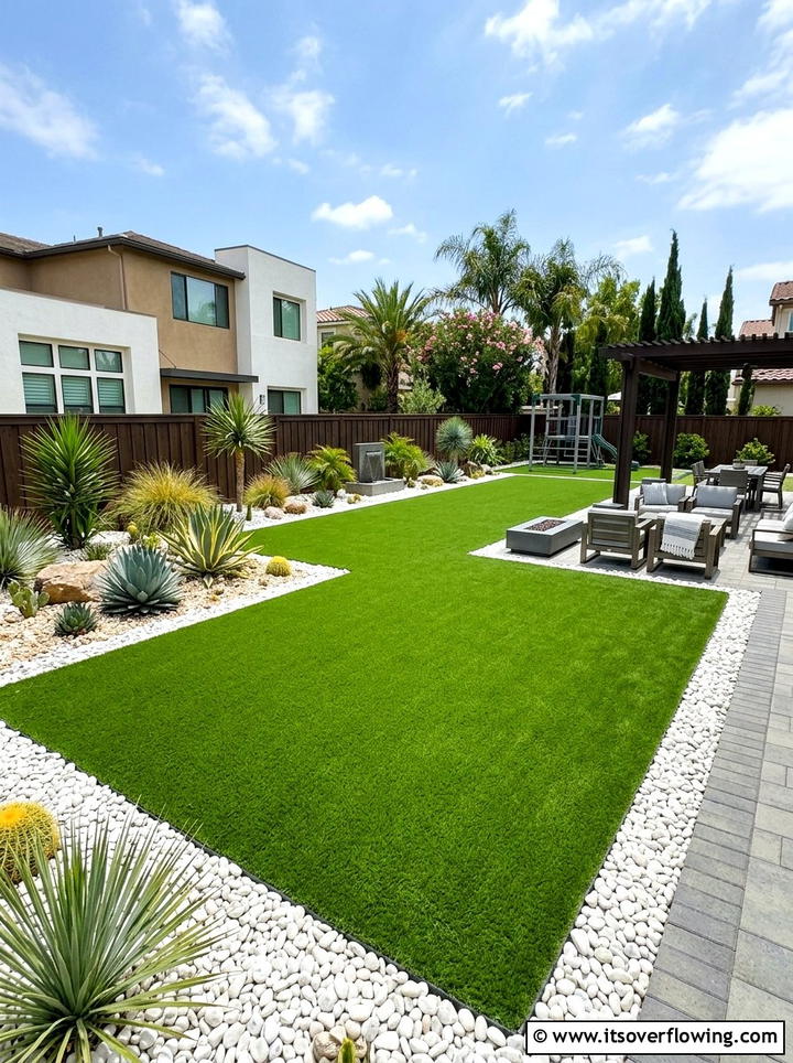 Artificial Turf - 25 backyard ideas with drought tolerant plants