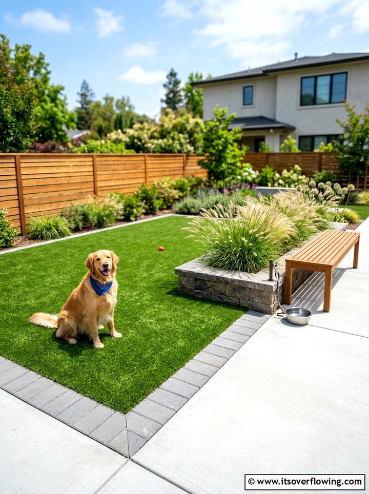 Artificial Turf Dog Area - 25 backyard ideas for dogs