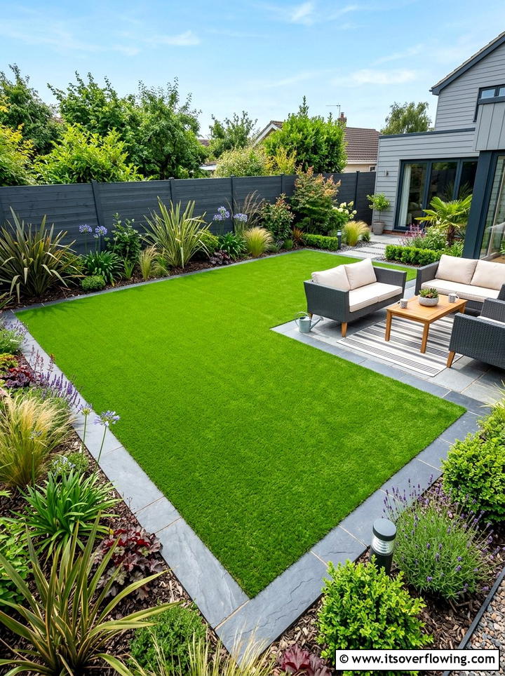 Artificial Turf Lawn - 25 garden ideas for contemporary homes