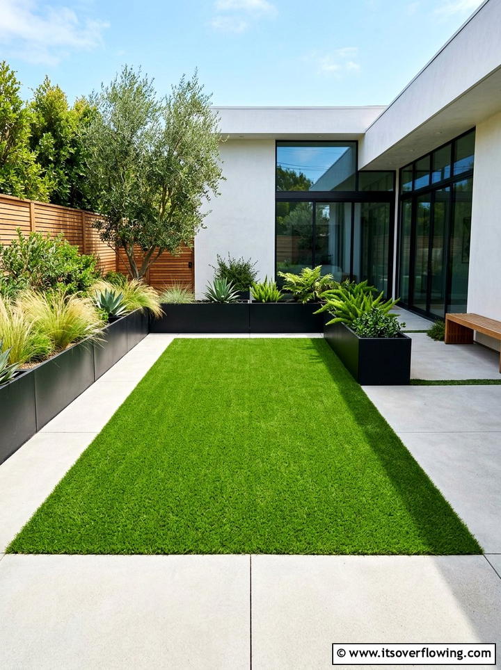 Artificial Turf Minimalist - 25 garden design ideas for contemporary courtyards