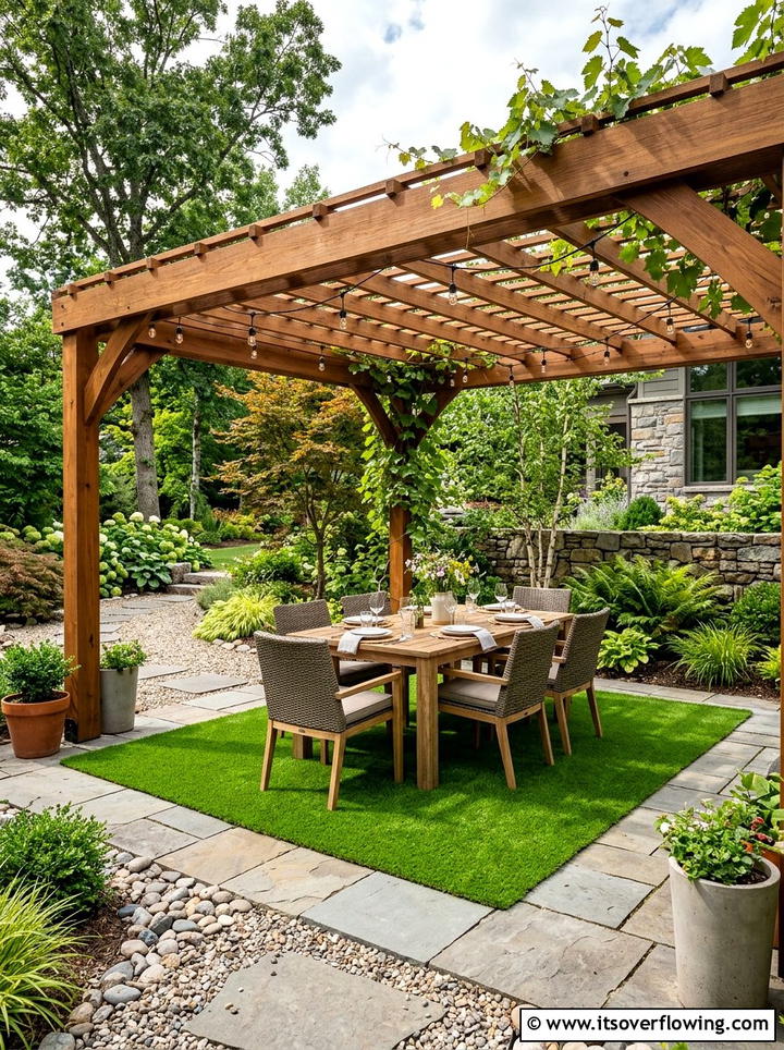 Artificial Turf Rug - 25 cheap garden ideas with no grass landscaping