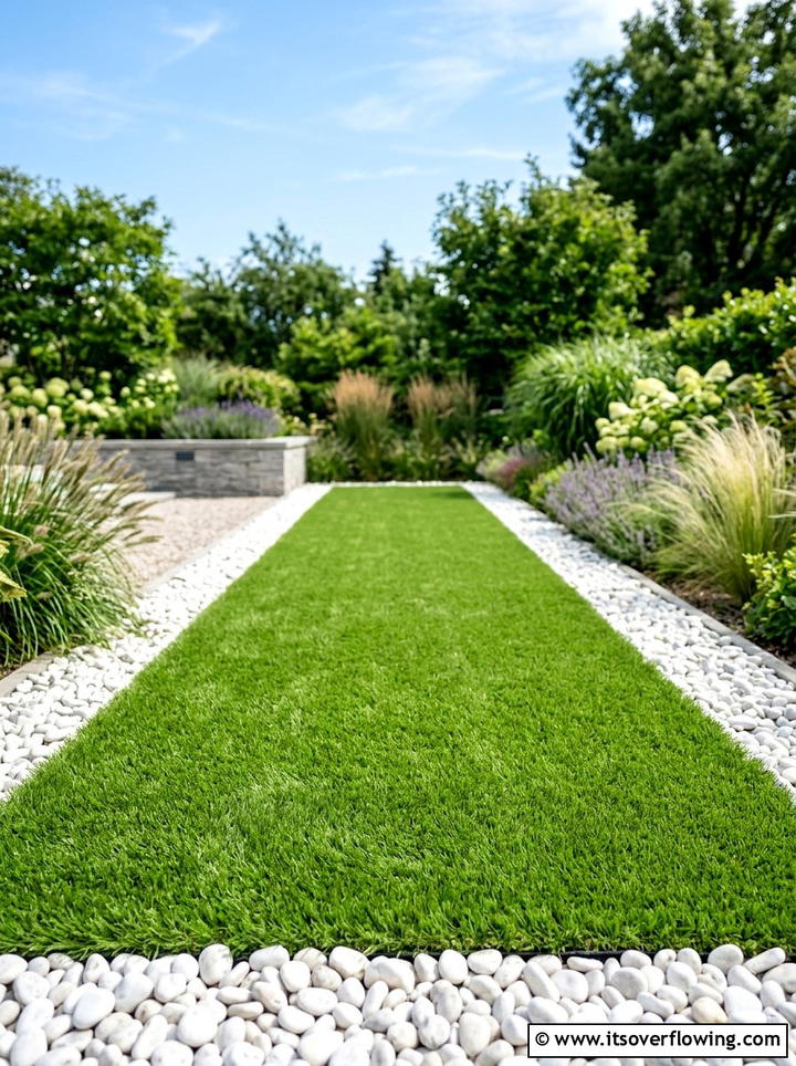 Artificial Turf Strip - 25 garden ideas for narrow yards