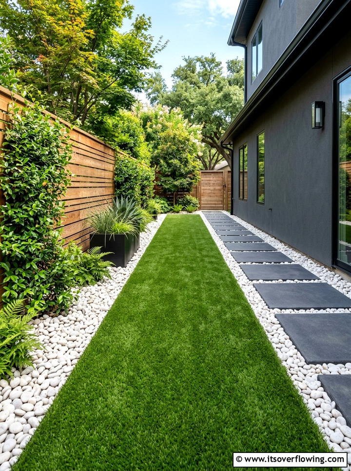 Artificial Turf Strip - 25 garden design ideas for side yard strips
