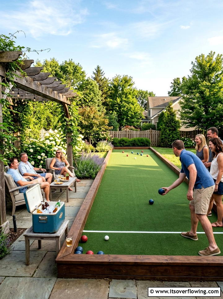 Artificial grass bocce ball court - 25 backyard ideas with artificial turf