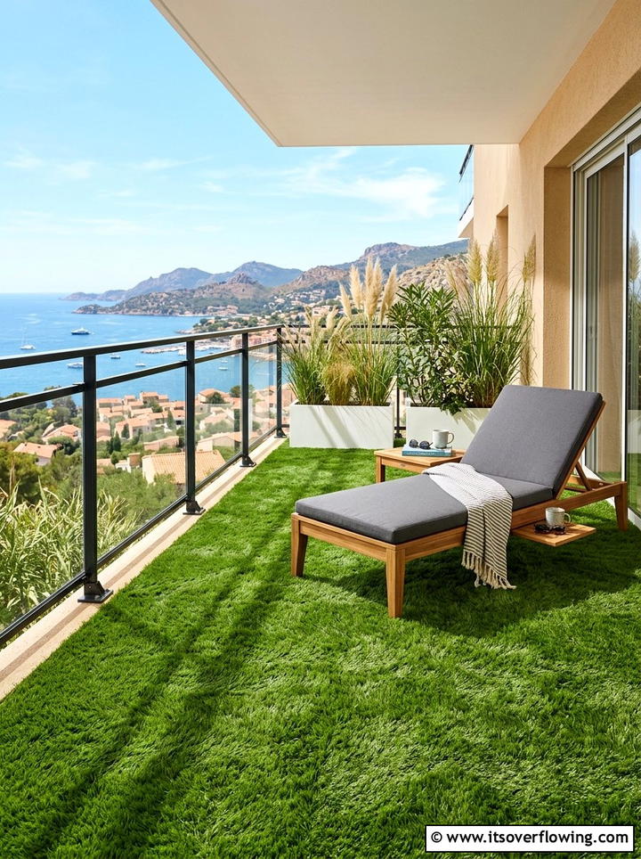 Artificial grass for balcony - 25 creative garden ideas for balconies