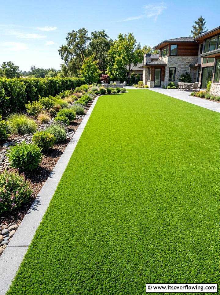 Artificial grass lawn - 25 garden design ideas for backyard spaces