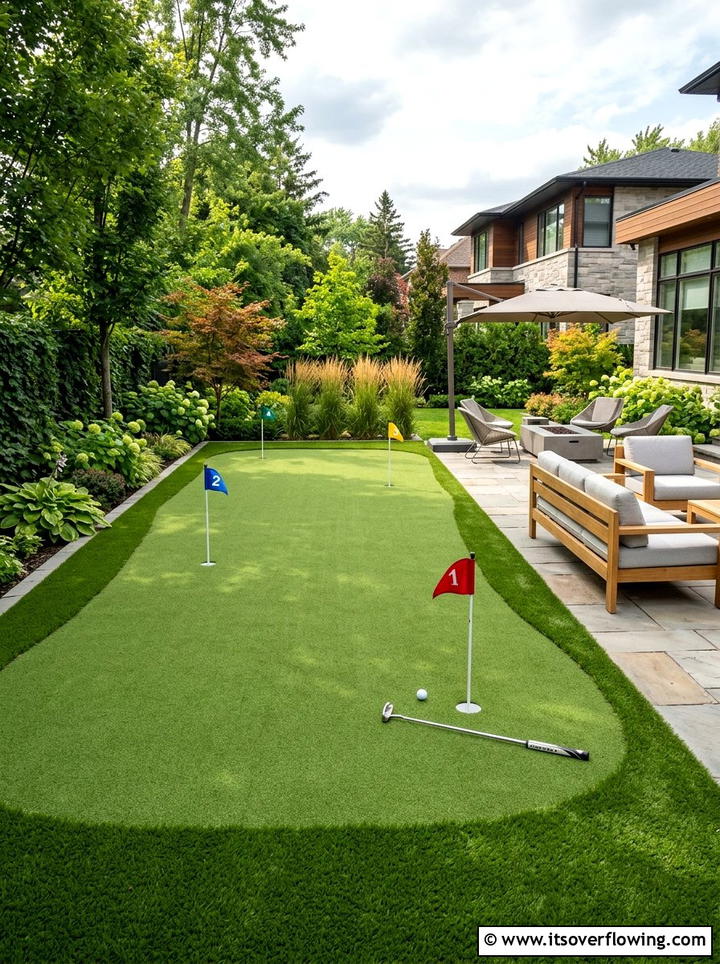 Artificial grass putting green - 25 backyard ideas with artificial turf