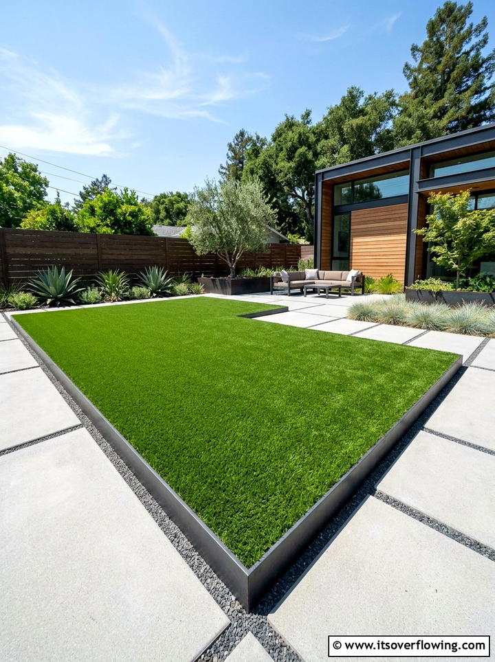 Artificial turf installation - 25 backyard ideas with minimalist style