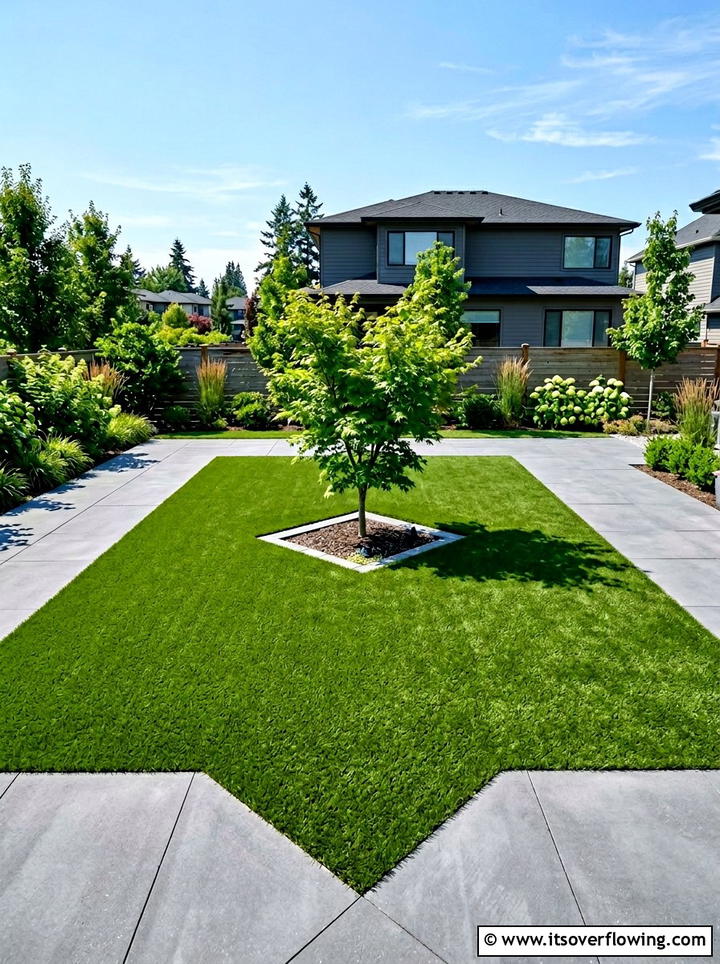 Artificial turf lawn - 25 garden design ideas for small yards