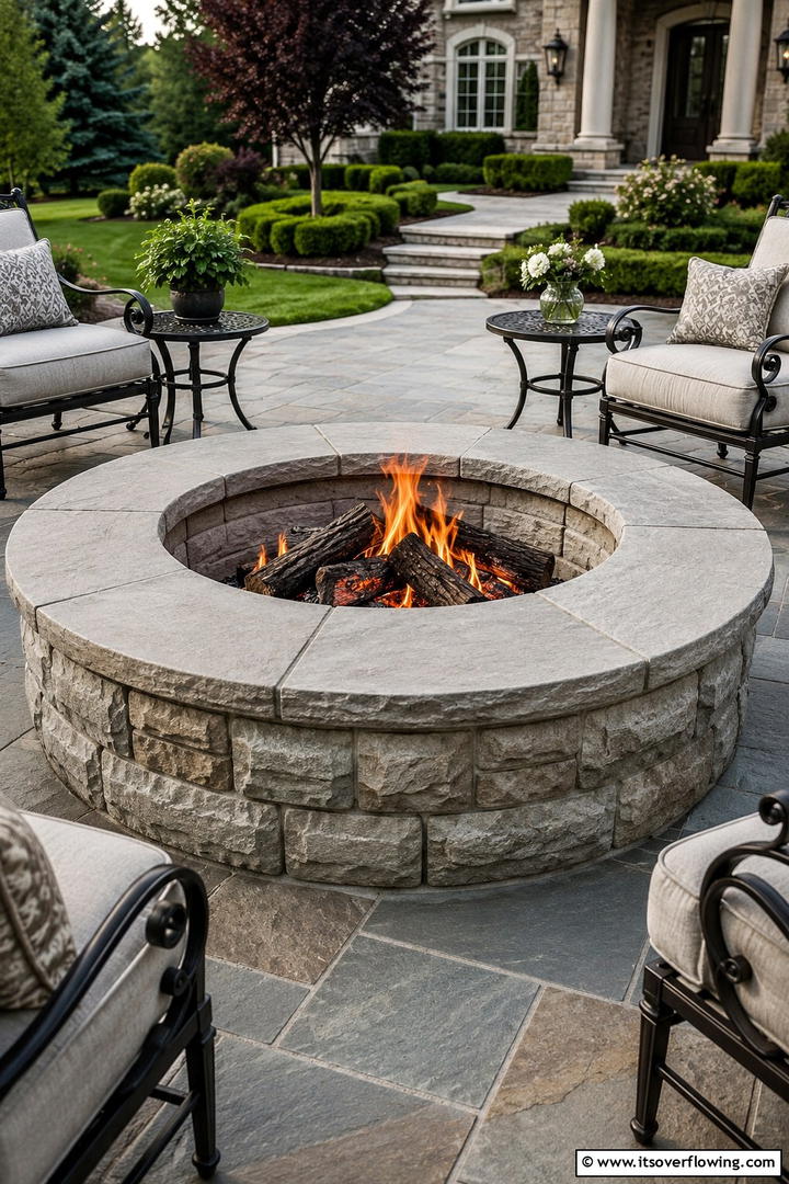 Artisan Crafted Stone Fire Pit - 30 Elegant Stone Fire Pit Ideas for Backyard Entertaining