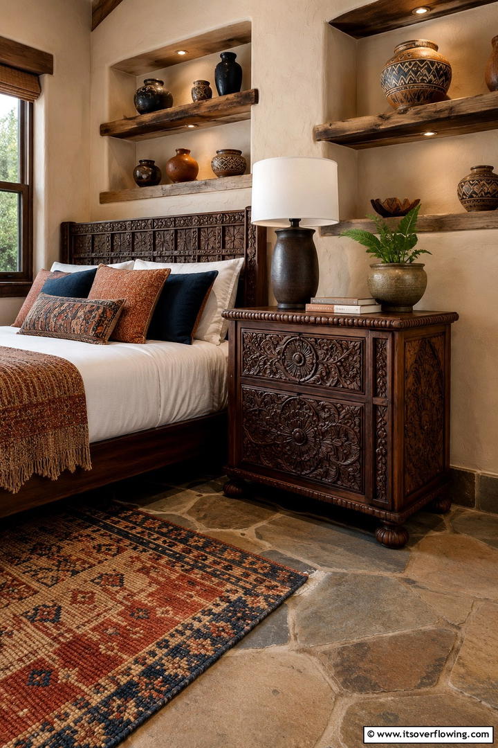 Artisan Handcrafted Beauty - 30 Innovative Nightstand Ideas for Bedroom Functionality
